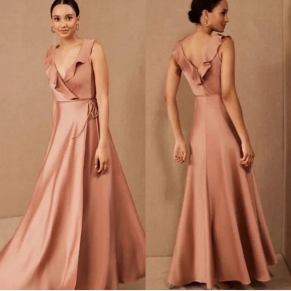 Anthropologie x BHLDN Sachin & Babi Tansy Satin Maxi Dress Sedona Sunset